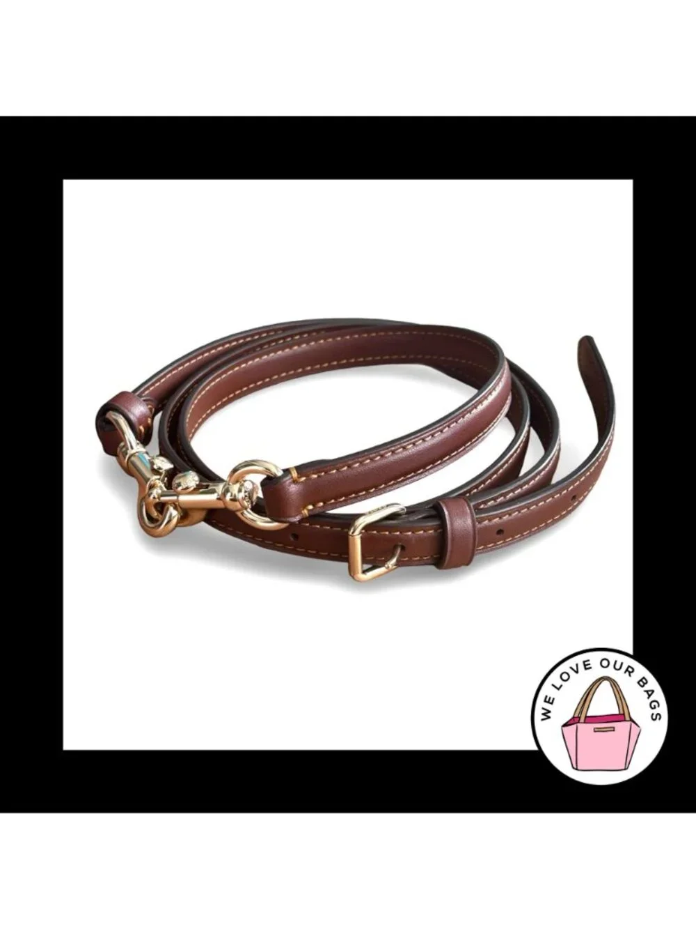 New COACH BAG STRAP Brown Leather and Gold Replacement Purse Crossbody Shoulder